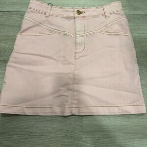 Molo Pastel Pink Denim A-Line Mini Skirt